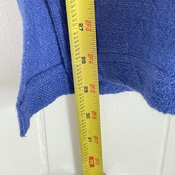 Oversized Blue Cotton Button Down Shirt Boxy Fit Textured Gauze Lagenlook M - Picture 8 of 8